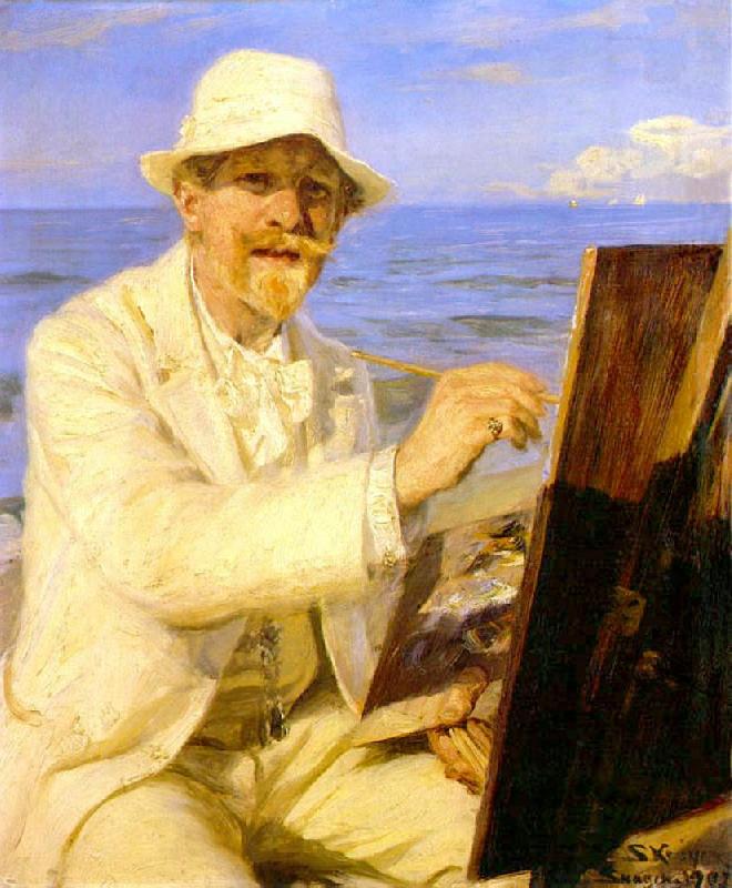 Peter Severin Kroyer Self Portrait  2222 oil painting picture